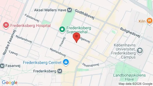Andelsboliger til salg i Frederiksberg - kort over placeringen