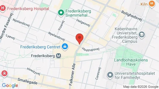 Andelsboliger til salg i Frederiksberg - kort over placeringen