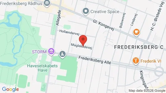 Andelsboliger til salg i Frederiksberg C - kort over placeringen