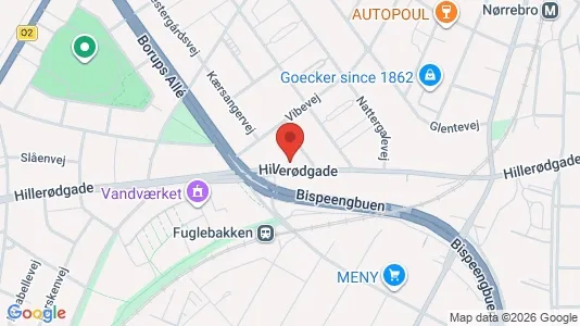 Andelsboliger til salg i Nørrebro - kort over placeringen