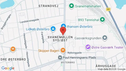 Andelsboliger til salg i Østerbro - kort over placeringen