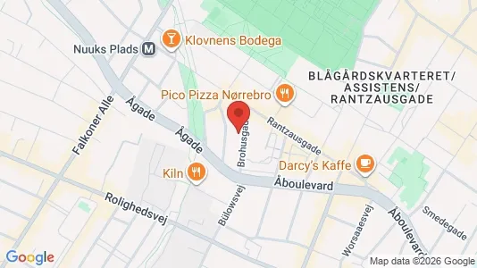 Andelsboliger til salg i Nørrebro - kort over placeringen