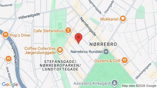 Andelsboliger til salg i Nørrebro - kort over placeringen