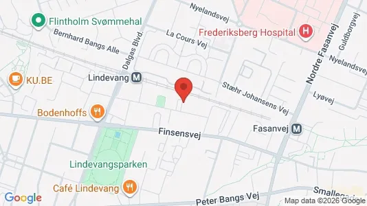 Andelsboliger til salg i Frederiksberg - kort over placeringen