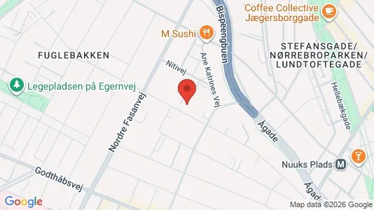 Andelsboliger til salg i Frederiksberg - kort over placeringen