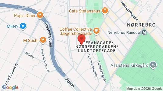 Andelsboliger til salg i Nørrebro - kort over placeringen