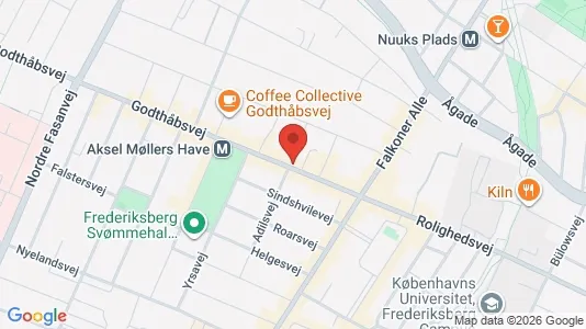 Andelsboliger til salg i Frederiksberg - kort over placeringen