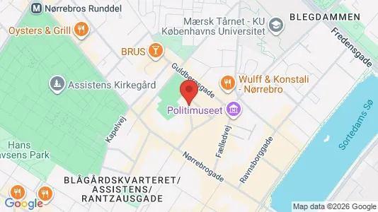 Andelsboliger til salg i Nørrebro - kort over placeringen