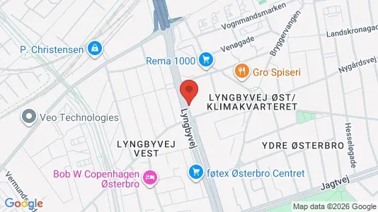 Andelsboliger til salg i Østerbro - kort over placeringen