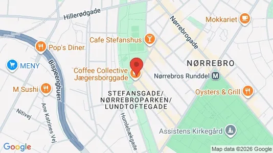 Andelsboliger til salg i Nørrebro - kort over placeringen