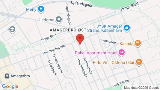 Andelsboliger til salg i København S - kort over placeringen