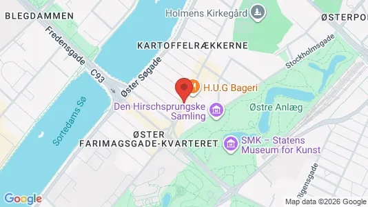 Andelsboliger til salg i Østerbro - kort over placeringen