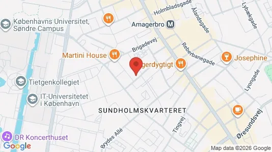 Andelsboliger til salg i København S - kort over placeringen