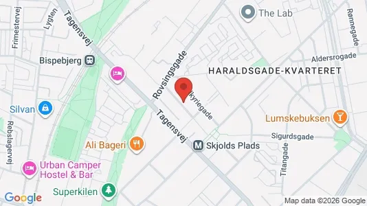 Andelsboliger til salg i Nørrebro - kort over placeringen