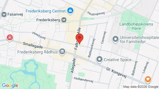 Andelsboliger til salg i Frederiksberg C - kort over placeringen