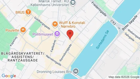 Andelsboliger til salg i Nørrebro - kort over placeringen
