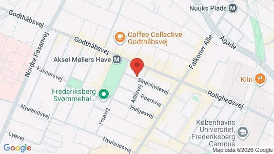 Andelsboliger til salg i Frederiksberg - kort over placeringen