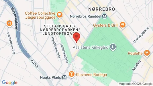Andelsboliger til salg i Nørrebro - kort over placeringen