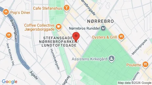 Andelsboliger til salg i Nørrebro - kort over placeringen
