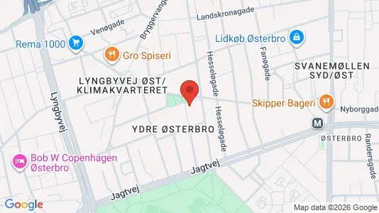 Andelsboliger til salg i Østerbro - kort over placeringen