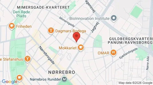Andelsboliger til salg i Nørrebro - kort over placeringen