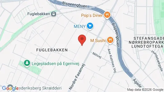 Andelsboliger til salg i Frederiksberg - kort over placeringen