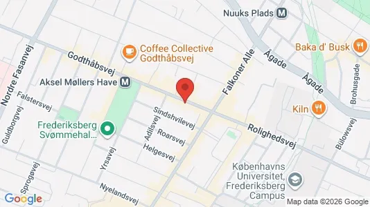 Andelsboliger til salg i Frederiksberg - kort over placeringen