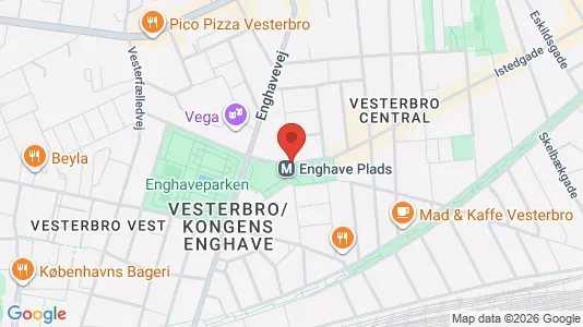 Andelsboliger til salg i Vesterbro - kort over placeringen