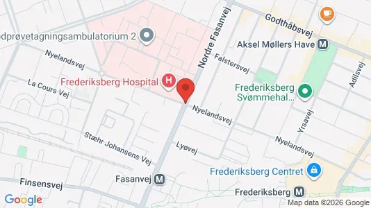 Andelsboliger til salg i Frederiksberg - kort over placeringen