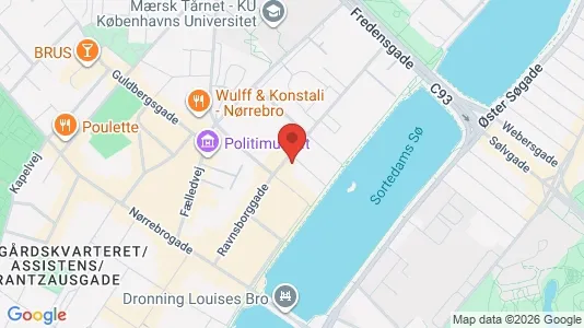 Andelsboliger til salg i Nørrebro - kort over placeringen