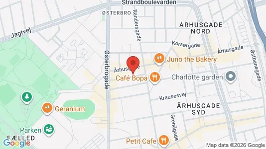 Andelsboliger til salg i Østerbro - kort over placeringen