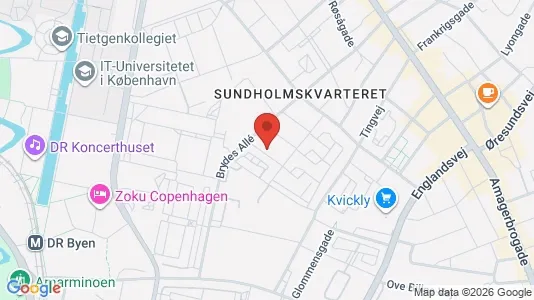 Andelsboliger til salg i København S - kort over placeringen