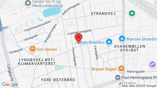 Andelsboliger til salg i Østerbro - kort over placeringen