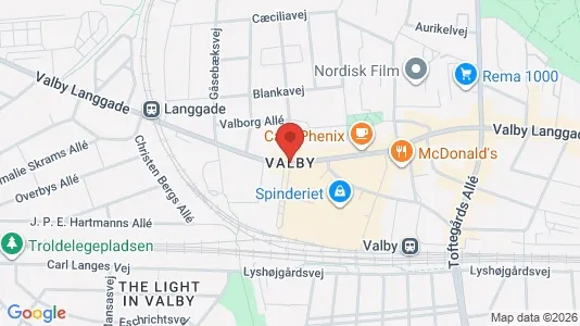 Andelsboliger til salg i Valby - kort over placeringen