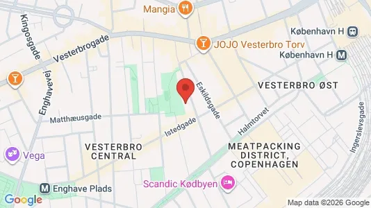Andelsboliger til salg i Vesterbro - kort over placeringen