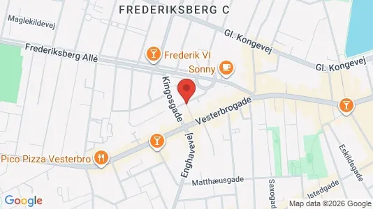 Andelsboliger til salg i Vesterbro - kort over placeringen