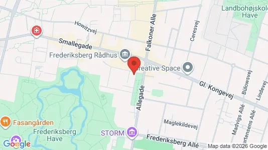 Andelsboliger til salg i Frederiksberg - kort over placeringen