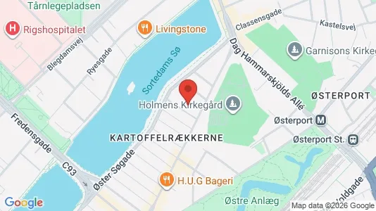 Andelsboliger til salg i Østerbro - kort over placeringen