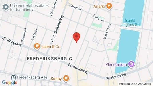Andelsboliger til salg i Frederiksberg C - kort over placeringen