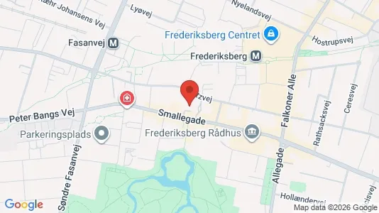 Andelsboliger til salg i Frederiksberg - kort over placeringen