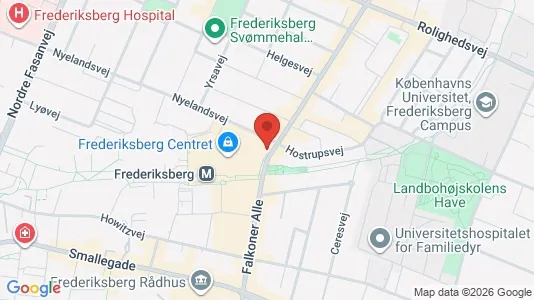 Andelsboliger til salg i Frederiksberg - kort over placeringen