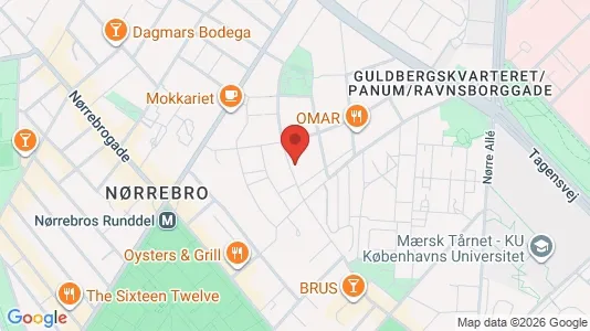Andelsboliger til salg i Nørrebro - kort over placeringen