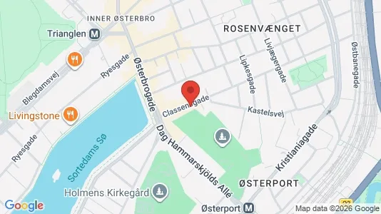 Andelsboliger til salg i Østerbro - kort over placeringen