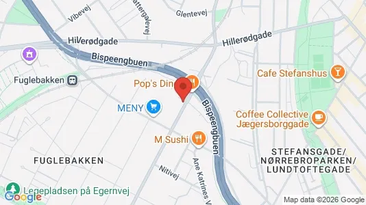 Andelsboliger til salg i Frederiksberg - kort over placeringen