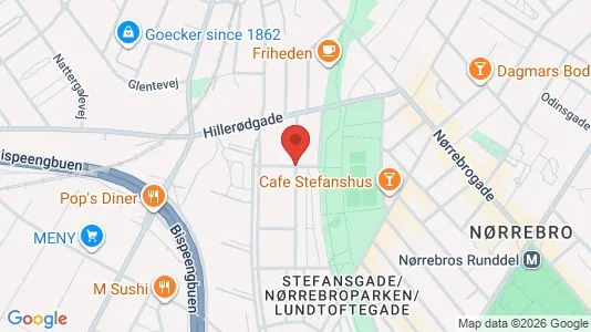 Andelsboliger til salg i Nørrebro - kort over placeringen