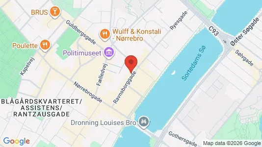 Andelsboliger til salg i Nørrebro - kort over placeringen