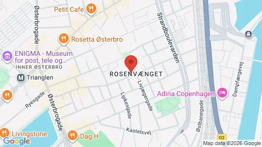 Andelsboliger til salg i Østerbro - kort over placeringen
