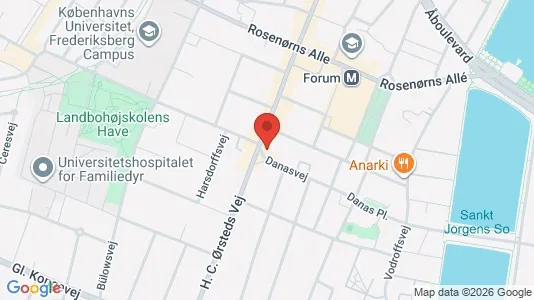 Andelsboliger til salg i Frederiksberg C - kort over placeringen
