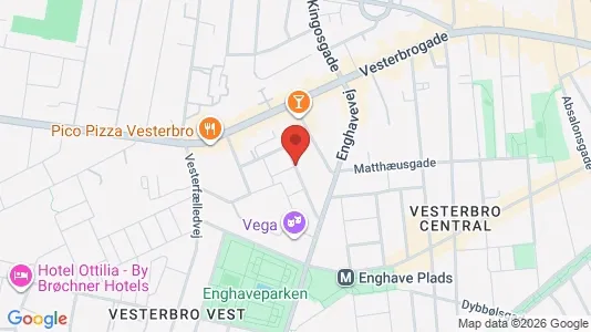 Andelsboliger til salg i Vesterbro - kort over placeringen