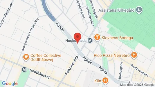 Andelsboliger til salg i Nørrebro - kort over placeringen